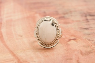 Navajo Jewelry White Buffalo Turquiose Sterling Silver Ring